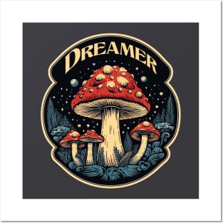 Magic Mushroom Fly Agaric Toadstool Dreamer Posters and Art